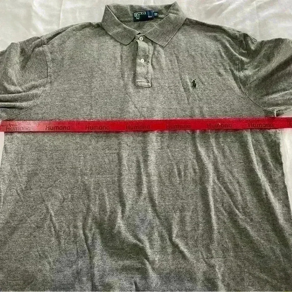 Polo Ralph Lauren Polo Shirt Big Men Size 3XB Long Sleeve Gray Cotton Casual - Picture 4 of 7